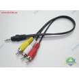 3.5mm 立體聲轉 RCA AV 端子轉接線 <font color=red>(30cm/單入)</font>